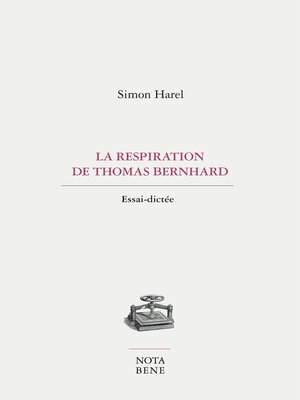 cover image of La respiration de Thomas Bernhard